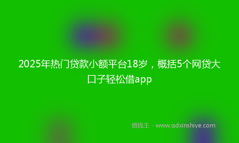 2025年热门贷款小额平台18岁，概括5个网贷大口子轻松借app