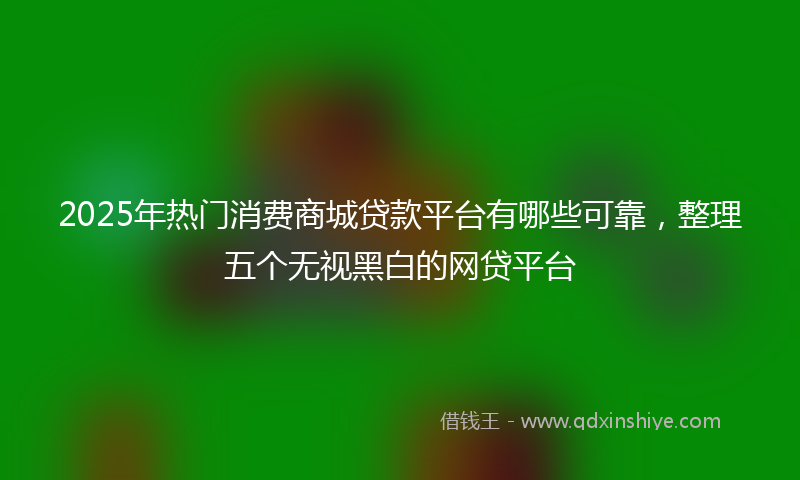 2025年热门消费商城贷款平台有哪些可靠，整理五个无视黑白的网贷平台