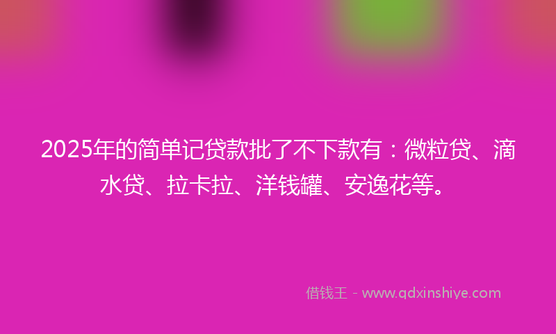 2025年的简单记贷款批了不下款有：微粒贷、滴水贷、拉卡拉、洋钱罐、安逸花等。