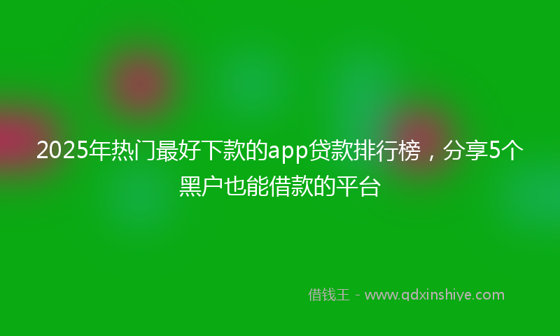2025年热门最好下款的app贷款排行榜，分享5个黑户也能借款的平台