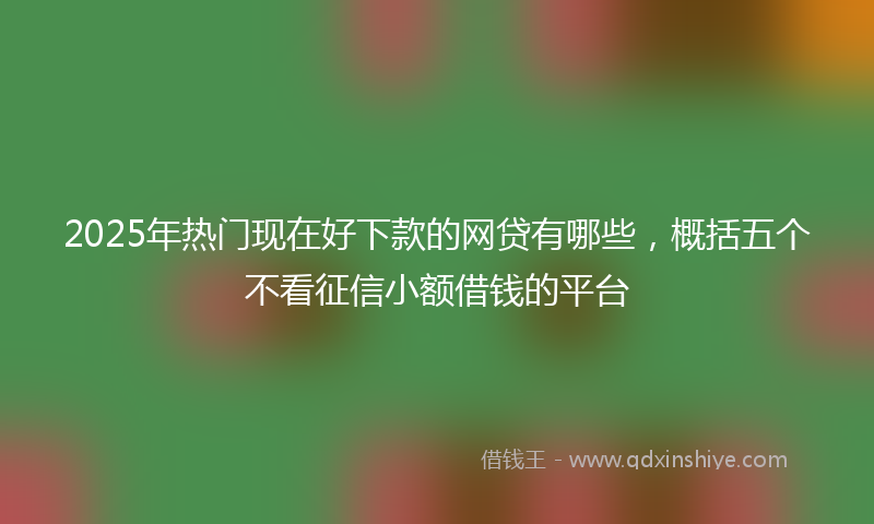 2025年热门现在好下款的网贷有哪些，概括五个不看征信小额借钱的平台