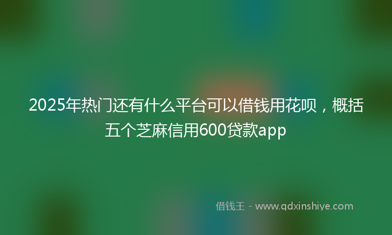 2025年热门还有什么平台可以借钱用花呗，概括五个芝麻信用600贷款app
