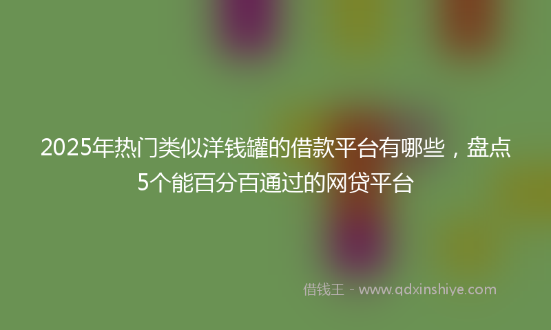 2025年热门类似洋钱罐的借款平台有哪些，盘点5个能百分百通过的网贷平台