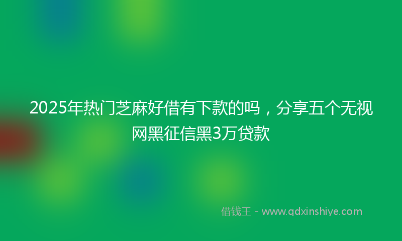 2025年热门芝麻好借有下款的吗，分享五个无视网黑征信黑3万贷款