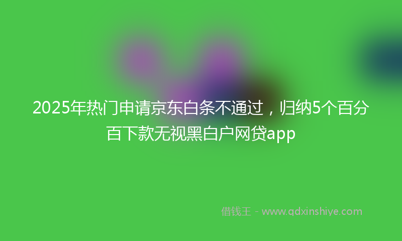 2025年热门申请京东白条不通过，归纳5个百分百下款无视黑白户网贷app