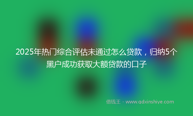 2025年热门综合评估未通过怎么贷款，归纳5个黑户成功获取大额贷款的口子