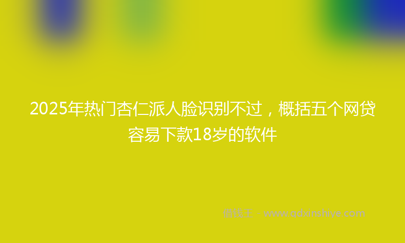 2025年热门杏仁派人脸识别不过，概括五个网贷容易下款18岁的软件