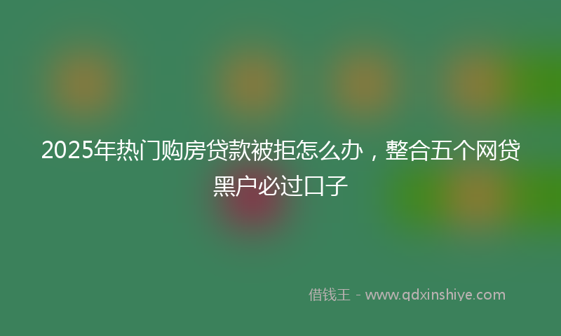 2025年热门购房贷款被拒怎么办，整合五个网贷黑户必过口子