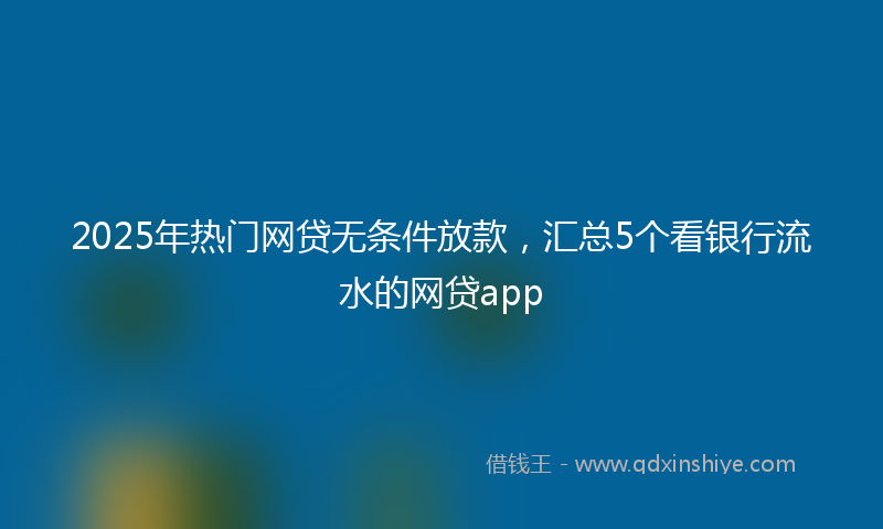 2025年热门网贷无条件放款，汇总5个看银行流水的网贷app