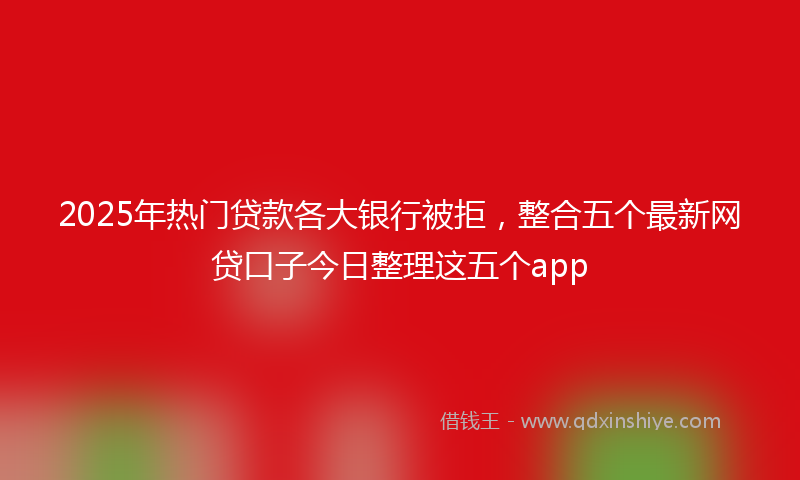 2025年热门贷款各大银行被拒，整合五个最新网贷口子今日整理这五个app