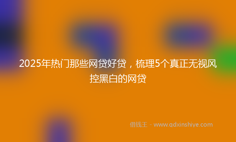 2025年热门那些网贷好贷，梳理5个真正无视风控黑白的网贷