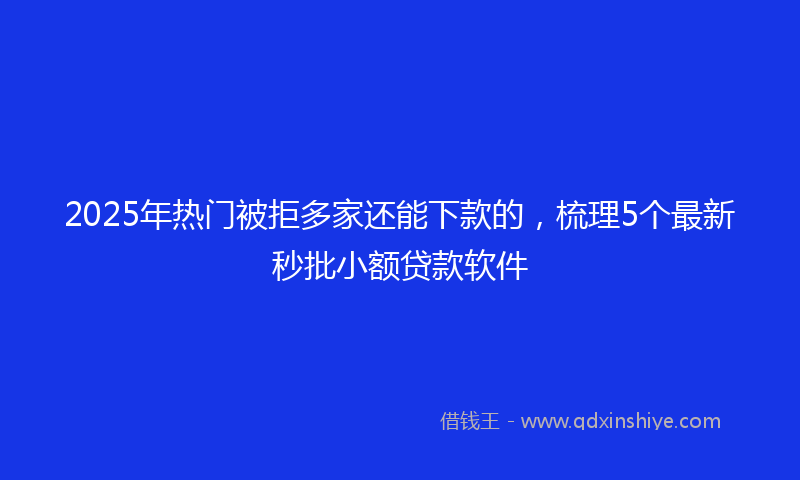 2025年热门被拒多家还能下款的，梳理5个最新秒批小额贷款软件