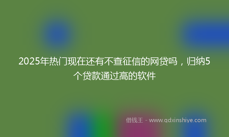 2025年热门现在还有不查征信的网贷吗，归纳5个贷款通过高的软件