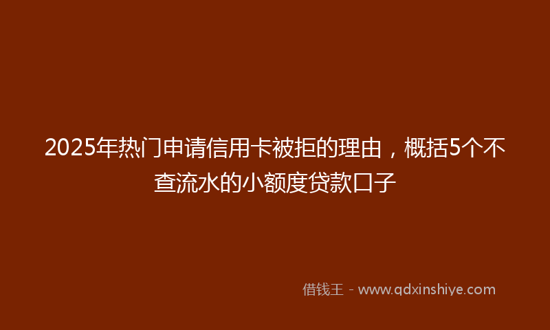 2025年热门申请信用卡被拒的理由，概括5个不查流水的小额度贷款口子