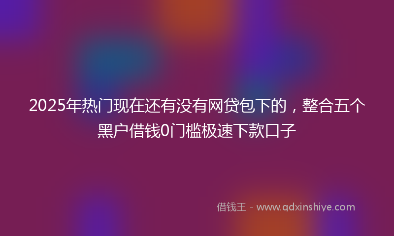 2025年热门现在还有没有网贷包下的，整合五个黑户借钱0门槛极速下款口子