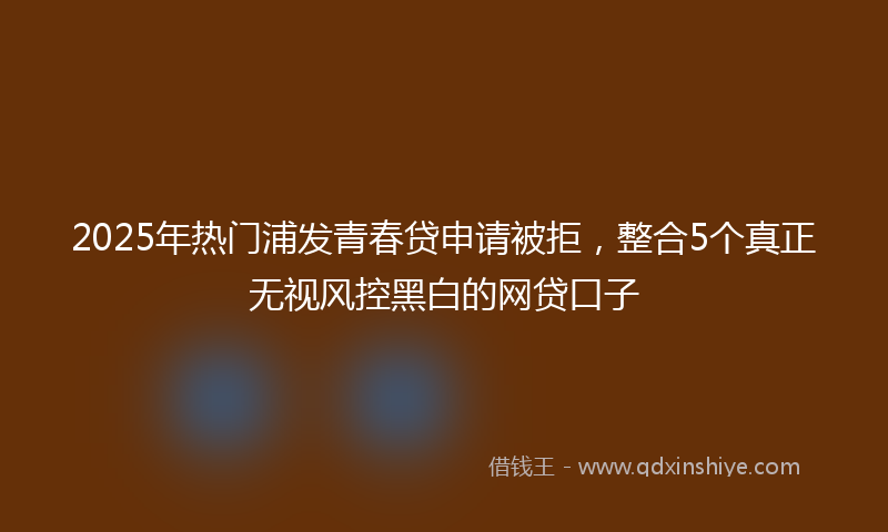 2025年热门浦发青春贷申请被拒，整合5个真正无视风控黑白的网贷口子