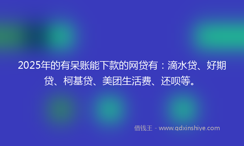 2025年的有呆账能下款的网贷有：滴水贷、好期贷、柯基贷、美团生活费、还呗等。
