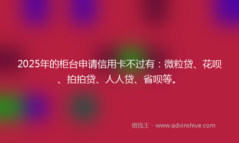 2025年的柜台申请信用卡不过有：微粒贷、花呗、拍拍贷、人人贷、省呗等。