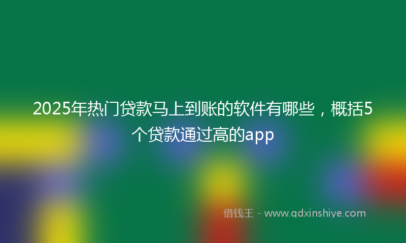 2025年热门贷款马上到账的软件有哪些，概括5个贷款通过高的app