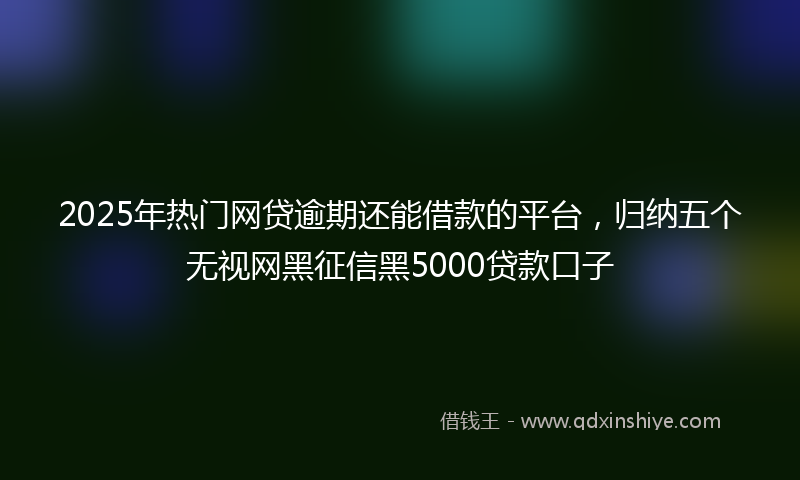 2025年热门网贷逾期还能借款的平台，归纳五个无视网黑征信黑5000贷款口子