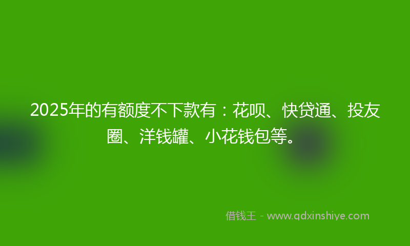 2025年的有额度不下款有：花呗、快贷通、投友圈、洋钱罐、小花钱包等。
