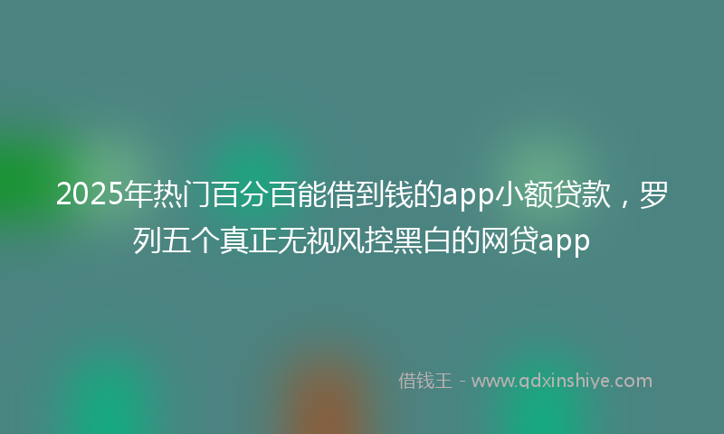 2025年热门百分百能借到钱的app小额贷款，罗列五个真正无视风控黑白的网贷app