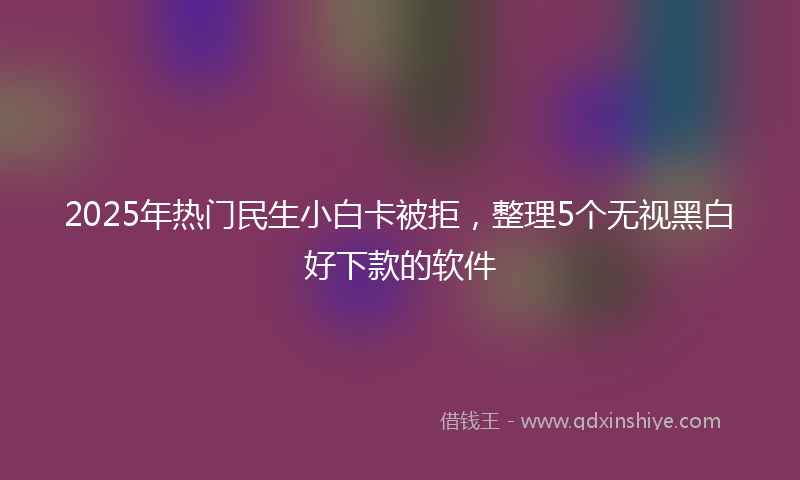 2025年热门民生小白卡被拒，整理5个无视黑白好下款的软件