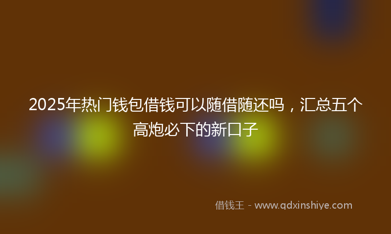 2025年热门钱包借钱可以随借随还吗，汇总五个高炮必下的新口子