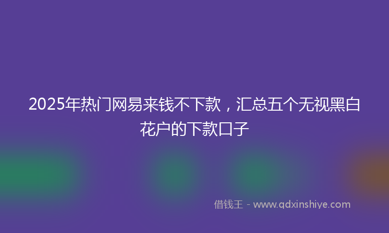 2025年热门网易来钱不下款，汇总五个无视黑白花户的下款口子