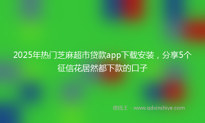 2025年热门芝麻超市贷款app下载安装，分享5个征信花居然都下款的口子