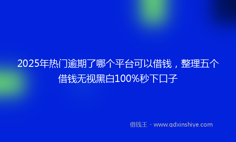 2025年热门逾期了哪个平台可以借钱，整理五个借钱无视黑白100%秒下口子