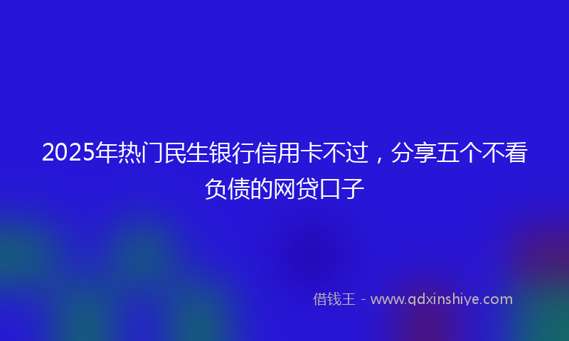 2025年热门民生银行信用卡不过，分享五个不看负债的网贷口子