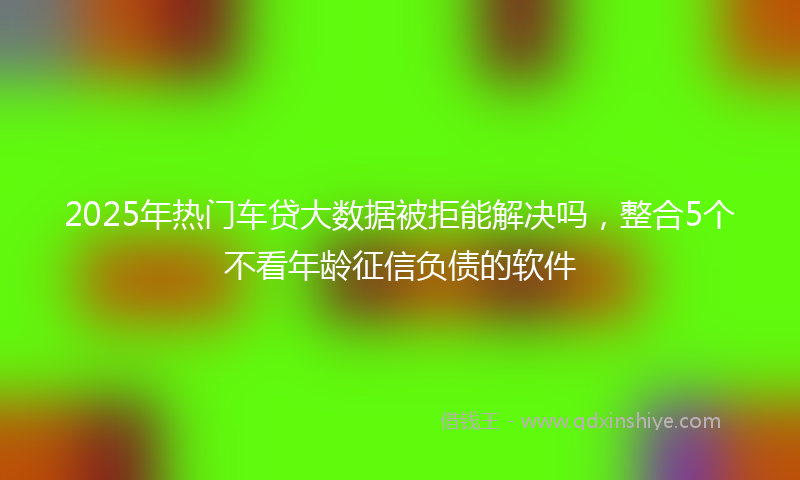 2025年热门车贷大数据被拒能解决吗，整合5个不看年龄征信负债的软件