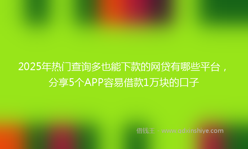 2025年热门查询多也能下款的网贷有哪些平台，分享5个APP容易借款1万块的口子