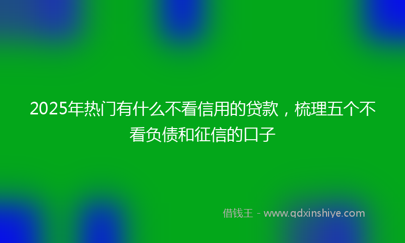 2025年热门有什么不看信用的贷款，梳理五个不看负债和征信的口子