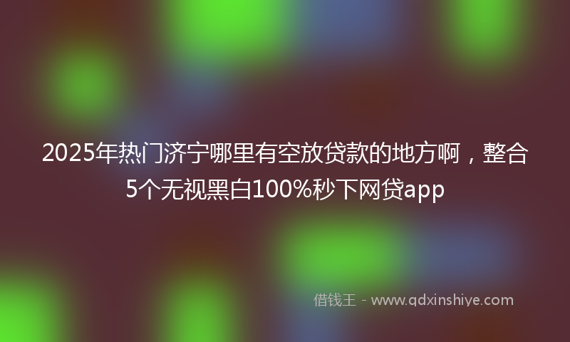 2025年热门济宁哪里有空放贷款的地方啊，整合5个无视黑白100%秒下网贷app