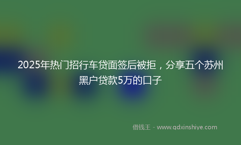 2025年热门招行车贷面签后被拒，分享五个苏州黑户贷款5万的口子