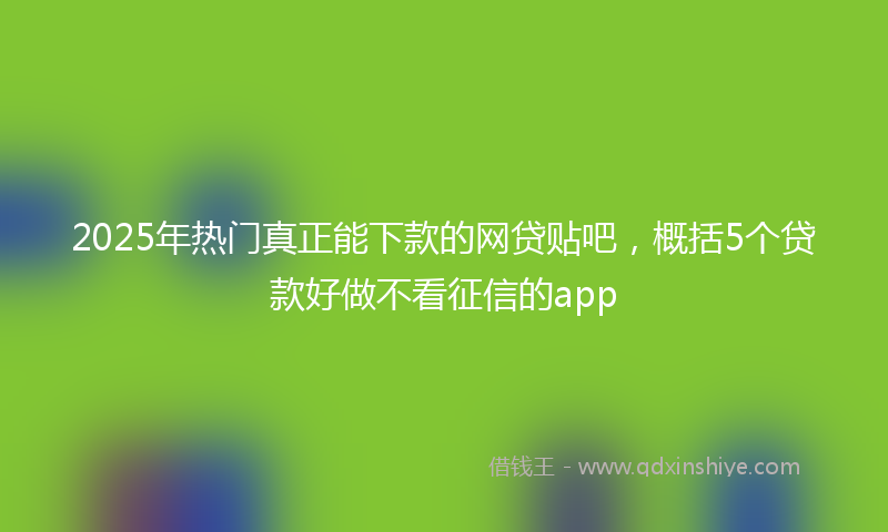 2025年热门真正能下款的网贷贴吧，概括5个贷款好做不看征信的app