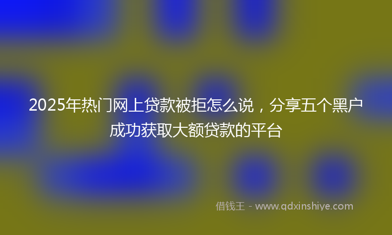2025年热门网上贷款被拒怎么说，分享五个黑户成功获取大额贷款的平台