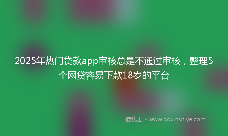 2025年热门贷款app审核总是不通过审核，整理5个网贷容易下款18岁的平台