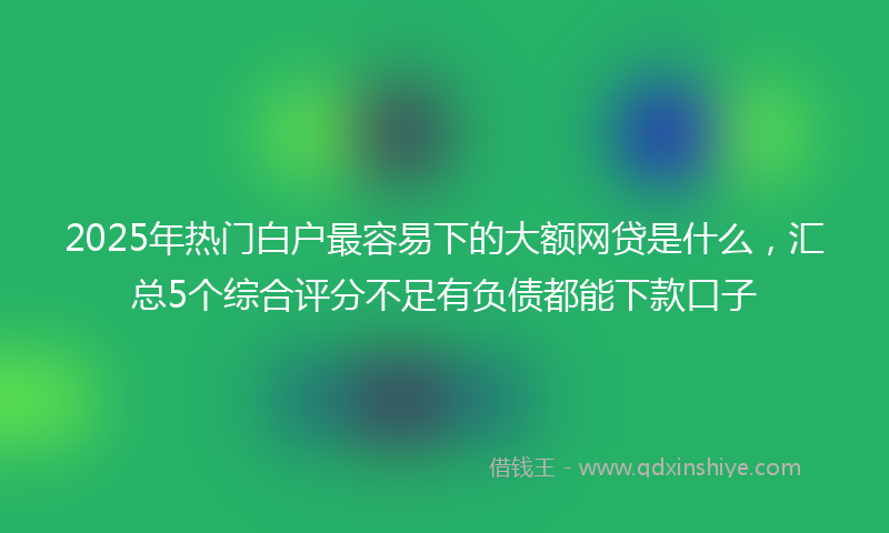 2025年热门白户最容易下的大额网贷是什么，汇总5个综合评分不足有负债都能下款口子