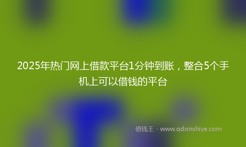 2025年热门网上借款平台1分钟到账，整合5个手机上可以借钱的平台