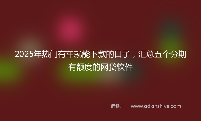 2025年热门有车就能下款的口子，汇总五个分期有额度的网贷软件