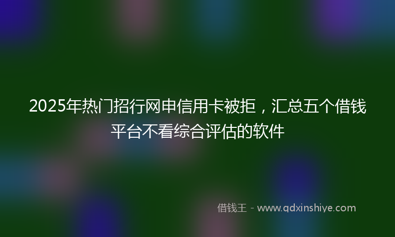 2025年热门招行网申信用卡被拒，汇总五个借钱平台不看综合评估的软件