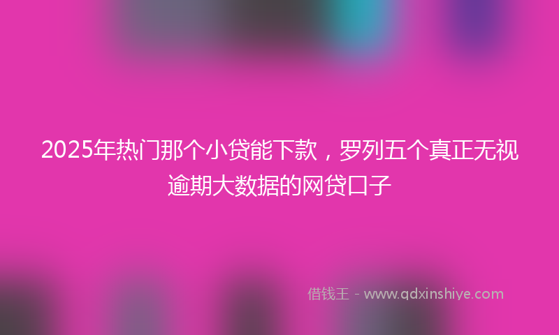 2025年热门那个小贷能下款，罗列五个真正无视逾期大数据的网贷口子