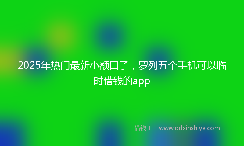 2025年热门最新小额口子，罗列五个手机可以临时借钱的app