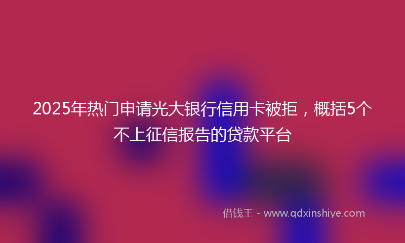 2025年热门申请光大银行信用卡被拒，概括5个不上征信报告的贷款平台