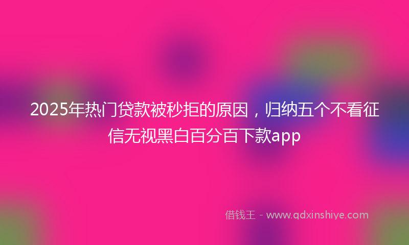 2025年热门贷款被秒拒的原因，归纳五个不看征信无视黑白百分百下款app