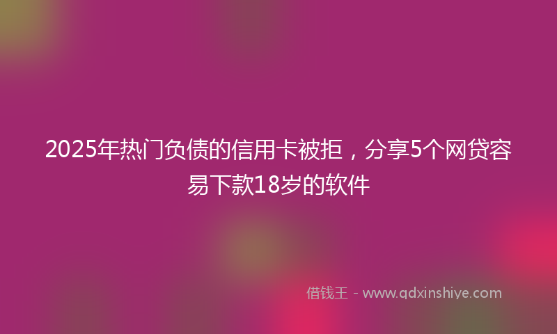 2025年热门负债的信用卡被拒，分享5个网贷容易下款18岁的软件
