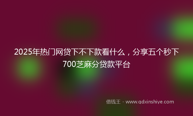 2025年热门网贷下不下款看什么，分享五个秒下700芝麻分贷款平台